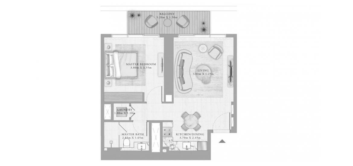 Планировка «1BR 05 68SQM» 2 комнаты в ЖК BAYVIEW BY ADDRESS RESORTS