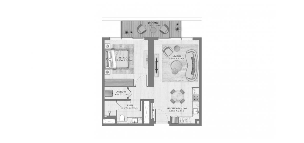 Планировка «71 SQ.M 1 BEDROOM» 2 комнаты в ЖК SEAPOINT RESIDENCES