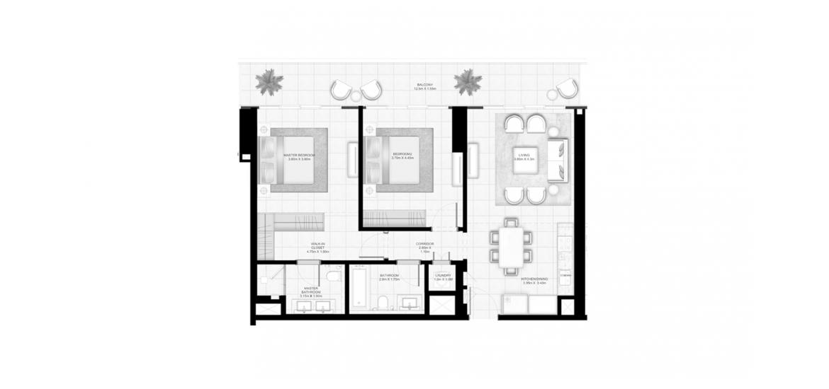 Floor plan «SUNRISE BAY 2BR 115SQM», 2 bedrooms in SUNRISE BAY