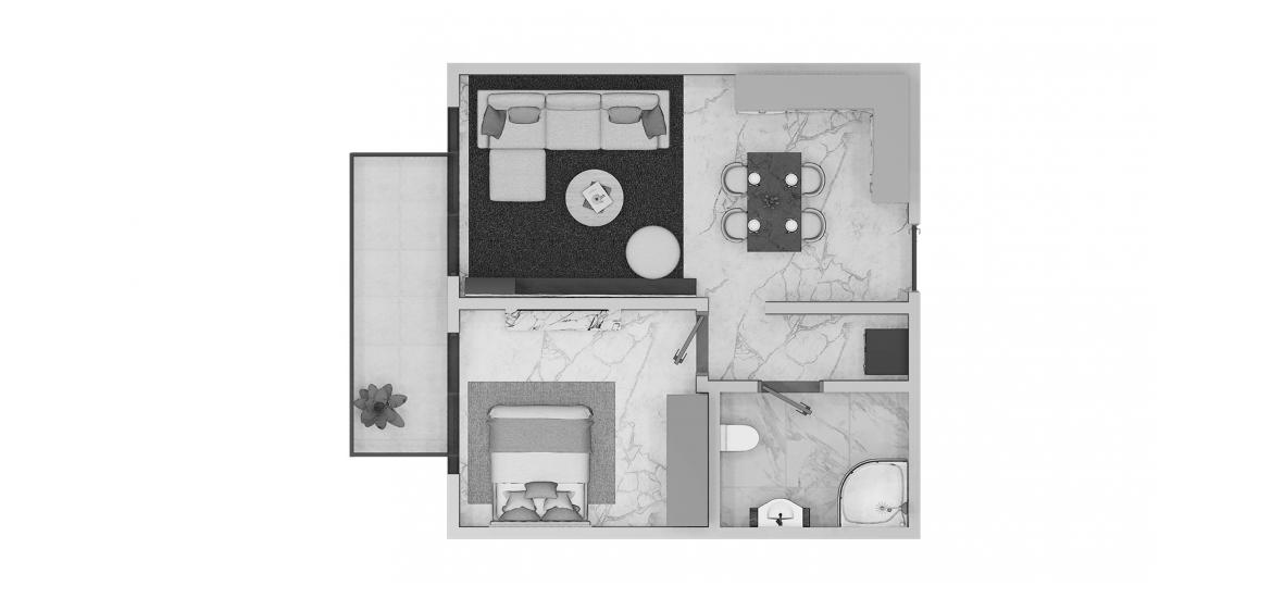 Floor plan «Beachgate by Address 1br 73sqm», 1 bedroom in BEACHGATE BY ADDRESS