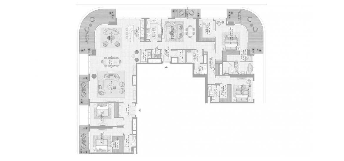 Floor plan «4BR 01 415SQM», 4 bedrooms in BAYVIEW BY ADDRESS RESORTS