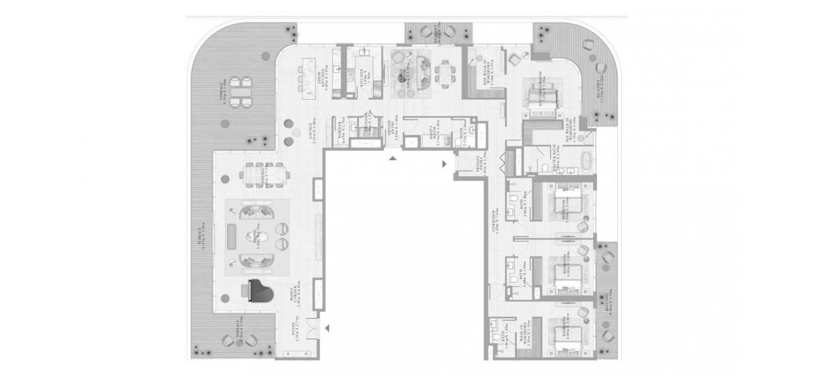 Floor plan «4BR 01 504SQM», 4 bedrooms in BAYVIEW BY ADDRESS RESORTS